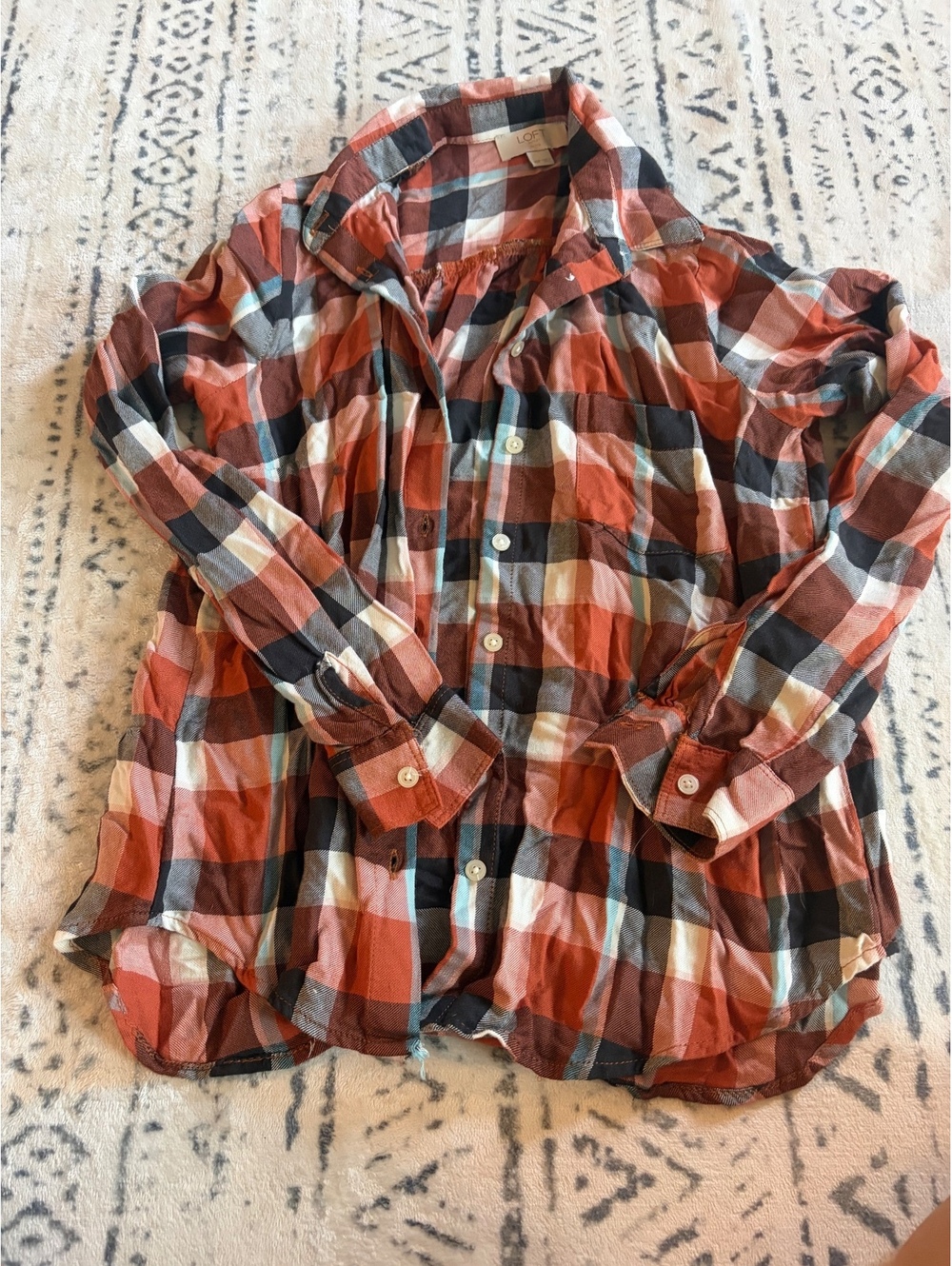 LOFT Outlet Petite Plaid Button-Up Shirt